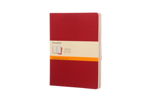 Moleskine Ruled Cahier Xl - Red Cover (3 Set), Multiple-component retail product Book