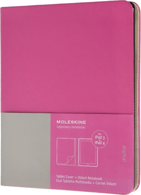Ipad 3 and 4 Moleskine Magenta Slim Digital Cover with Notebook, General merchandise Book