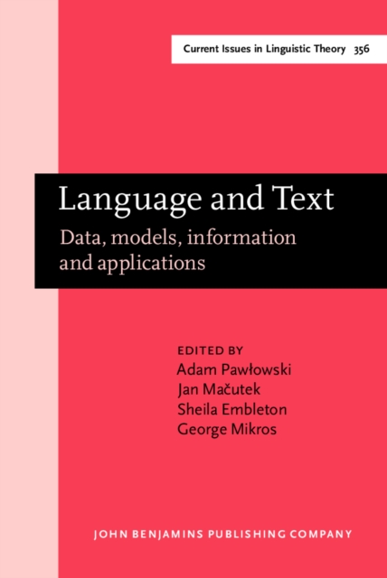Language and Text : Data, models, information and applications, EPUB eBook