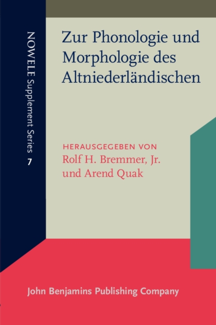 Zur Phonologie und Morphologie des Altniederlandischen, PDF eBook