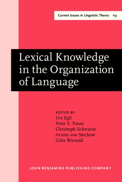 Lexical Knowledge in the Organization of Language, PDF eBook
