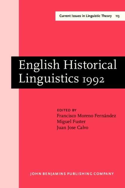 English Historical Linguistics 1992 : Papers from the 7th International Conference on English Historical Linguistics, Valencia, 22-26 September 1992, PDF eBook