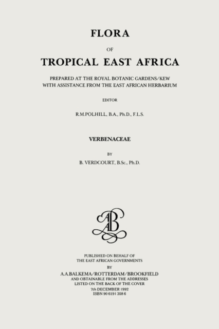 Flora of Tropical East Africa - Verbenaceae (1992), Paperback / softback Book
