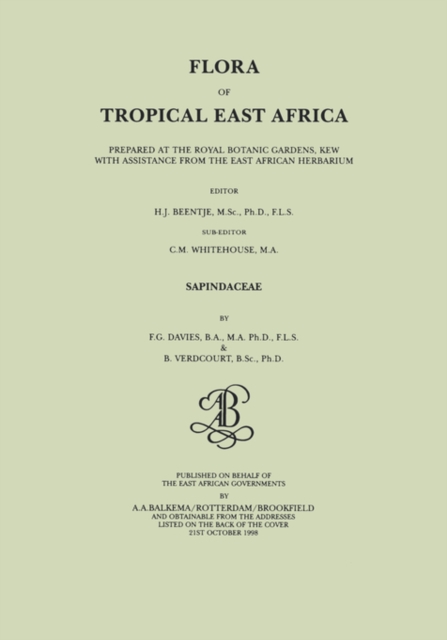 Flora of Tropical East Africa - Sapindaceae (1998), Hardback Book