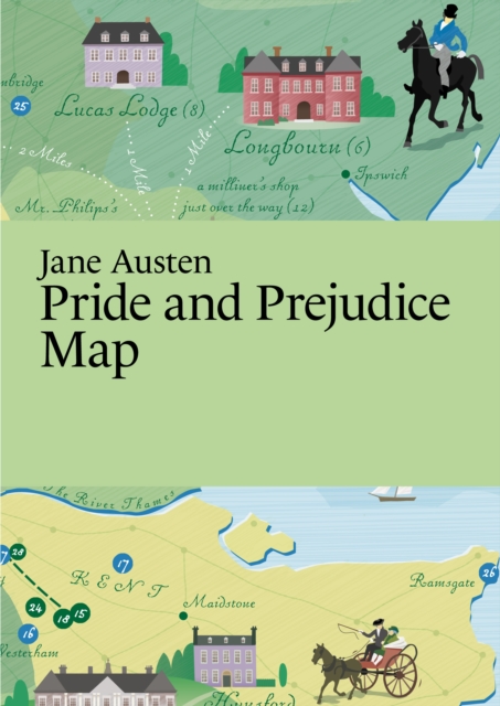 Jane Austen, Pride and Prejudice Map, Sheet map, folded Book