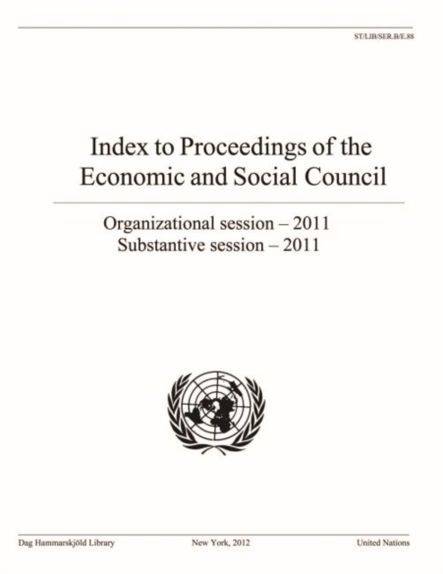Index to the Proceedings of the Economic and Social Council 2011, Paperback / softback Book