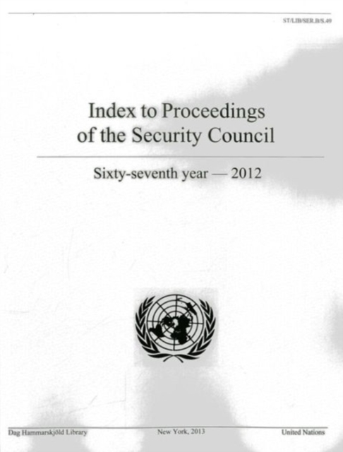 Index to proceedings of the Security Council 2012, Paperback / softback Book