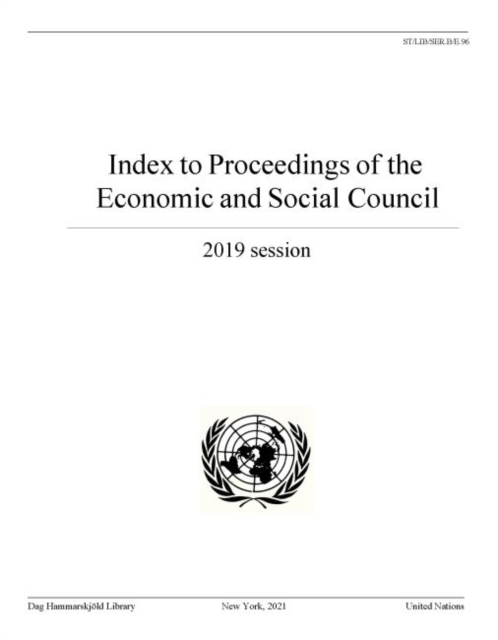 Index to proceedings of the Economic and Social Council : 2019 session, Paperback / softback Book