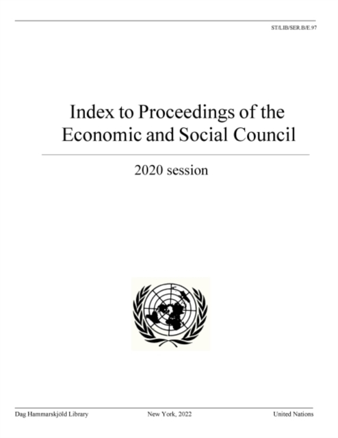 Index to proceedings of the Economic and Social Council : 2020 session, Paperback / softback Book