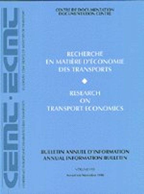 Research on Transport Economics 1998, PDF eBook