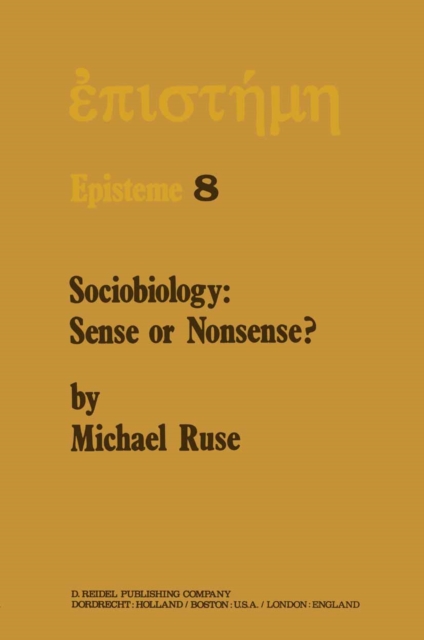 Sociobiology: Sense or Nonsense?, PDF eBook