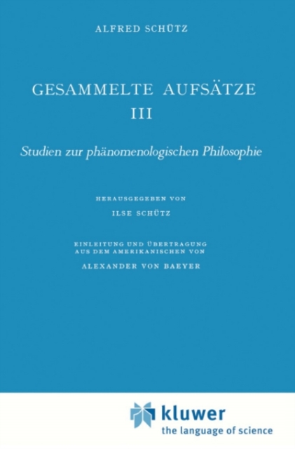 Gesammelte Aufsatze III : Studien zur phanomenologischen Philosophie, PDF eBook