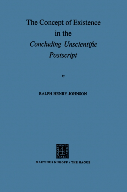 The Concept of Existence in the Concluding Unscientific Postscript, PDF eBook