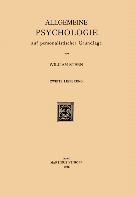 Allgemeine Psychologie auf personalistischer Grundlage, PDF eBook