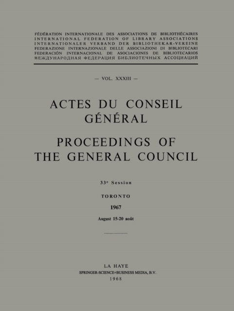 Actes du Conseil General / Proceedings of the General Council : Vol. XXXIII, PDF eBook