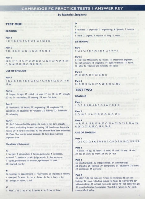 CAMB FCE PRAC TESTS 1 (REVISED) AK, Paperback / softback Book